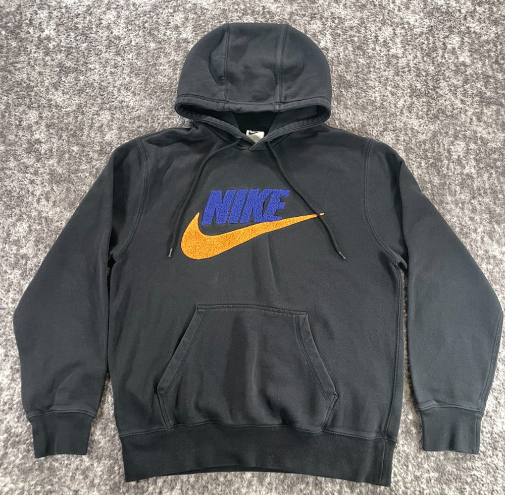 Nike Mens Hoodie S Sweatshirt Fleece Brushed Back Chenille Futura Pullover